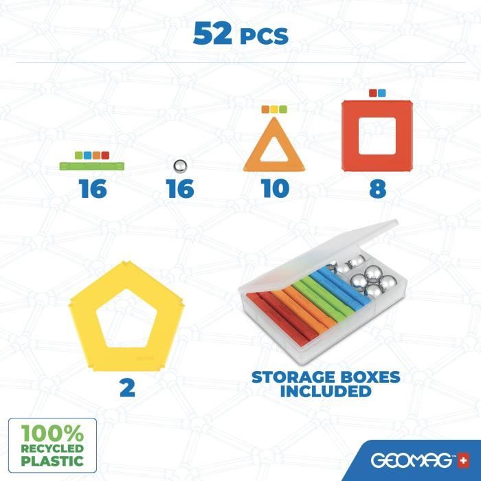 GEOMAG - EcoFriendly 52 pcs Panels supercolor