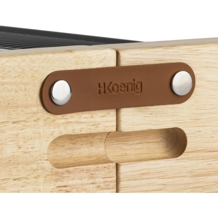 3 in 1 raclette machine WOD360 HKoeNIG: raclette + cooking stone + grill - 8 people - Cooking surface 41.5 x 21.2 cm - 1400W
