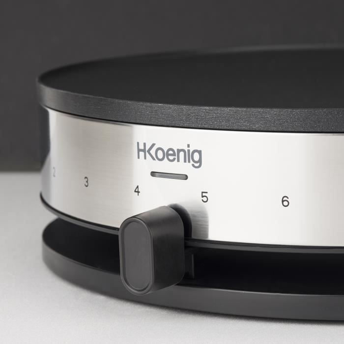 HKoeNIG KREP29 Crepiere 33cm - Temperature up to 230 ° C - 1300W - Non-stick coating - Heating indicator - Stainless steel band
