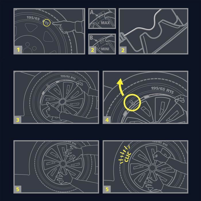 MICHELIN Wheel cover 14 NVS 3D by 4 in a box Black
