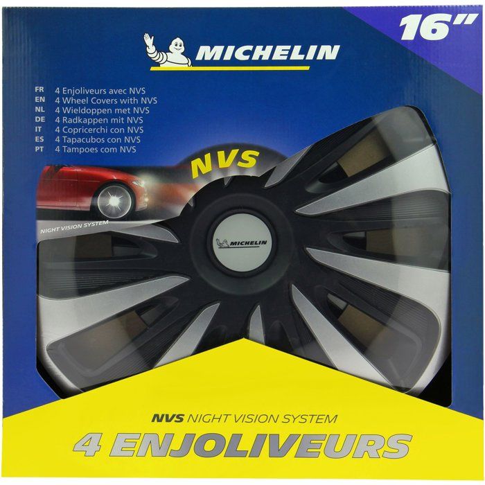 MICHELIN Wheel cover 16 NVS 3D by 4 in a box Black