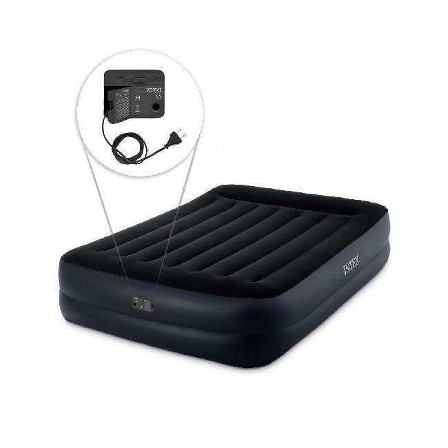 Inflatable mattress for 2 people 64124ND INTEX - Extra mattress with electric inflation - PILLOW REST RAISED