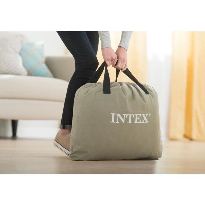 Inflatable mattress for 2 people 64124ND INTEX - Extra mattress with electric inflation - PILLOW REST RAISED