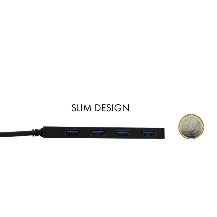 USB-C HUB I-TEC with 4 USB 3.0 Ports with Integrated Cable 20cm