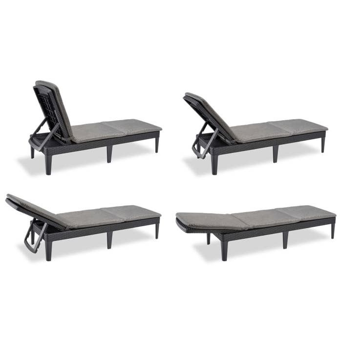 ALLIBERT JAIPUR Sunlounger - woven resin imitation - Gray