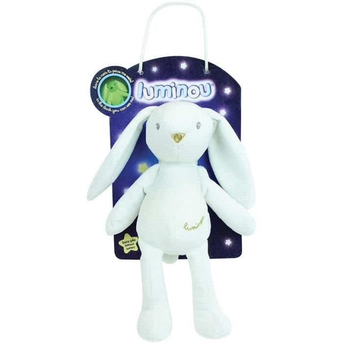 JEMINI Luminou White rabbit Natural luminous soft toy works without battery +/- 20 cm
