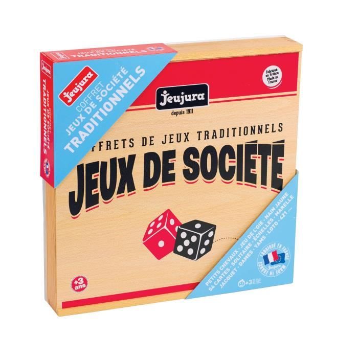 JEUJURA Traditional board games box - Wooden box