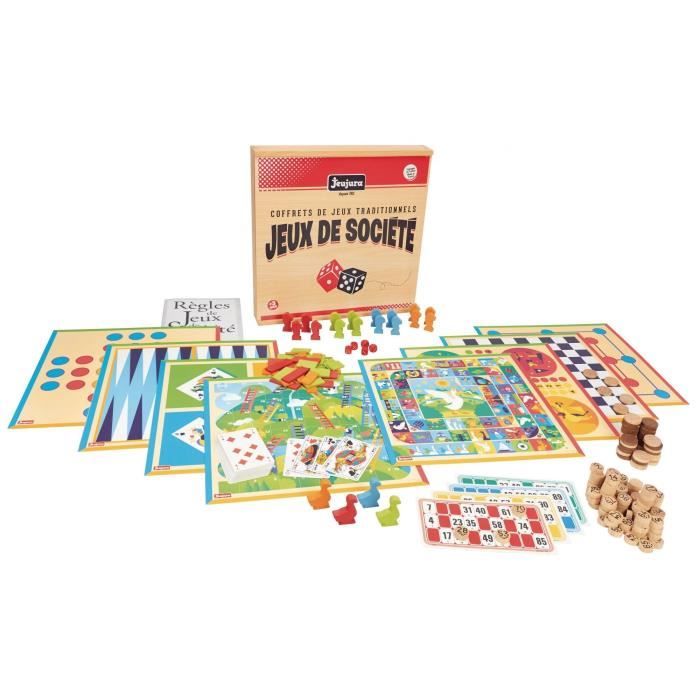 JEUJURA Traditional board games box - Wooden box