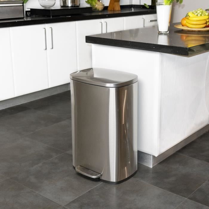 KITCHEN MOVE Pedal kitchen bin - Brushed stainless steel - 50L - ADMIRAL