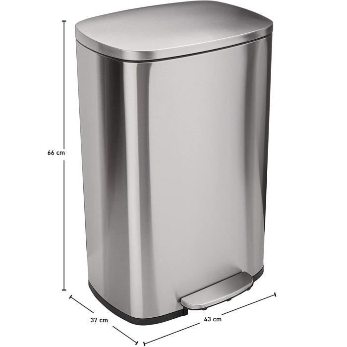 KITCHEN MOVE Pedal kitchen bin - Brushed stainless steel - 50L - ADMIRAL