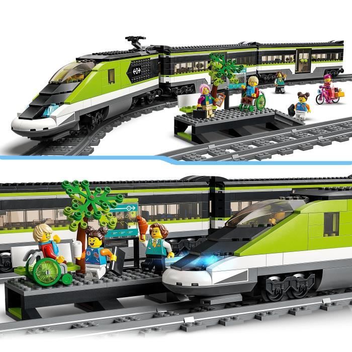 LEGO 60337 City Express Passenger Train, Remote Control Locomotive Toy with Headlights, Tracks, Food Car, Ages 7 and up