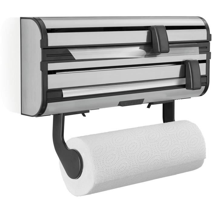LEIFHEIT Paper towel dispenser aluminum film Parat Royal 25793 Leifheit practical wall-mounted dispenser 3 rolls with sharp blades
