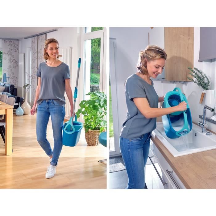 Leifheit 52101 Set Clean Twist Disc Mop Ergo Easy-to-use floor washer, bucket and mop, telescopic handle