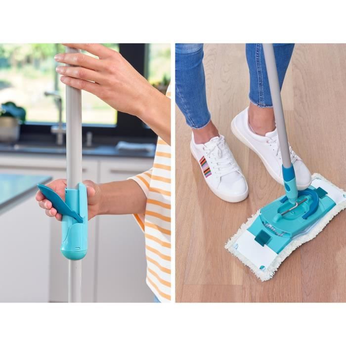 LEIFHEIT Clean Twist M Ergo 52120 Floor cleaning set - Floor mop with 33 cm cover and bucket with easy rotating spin