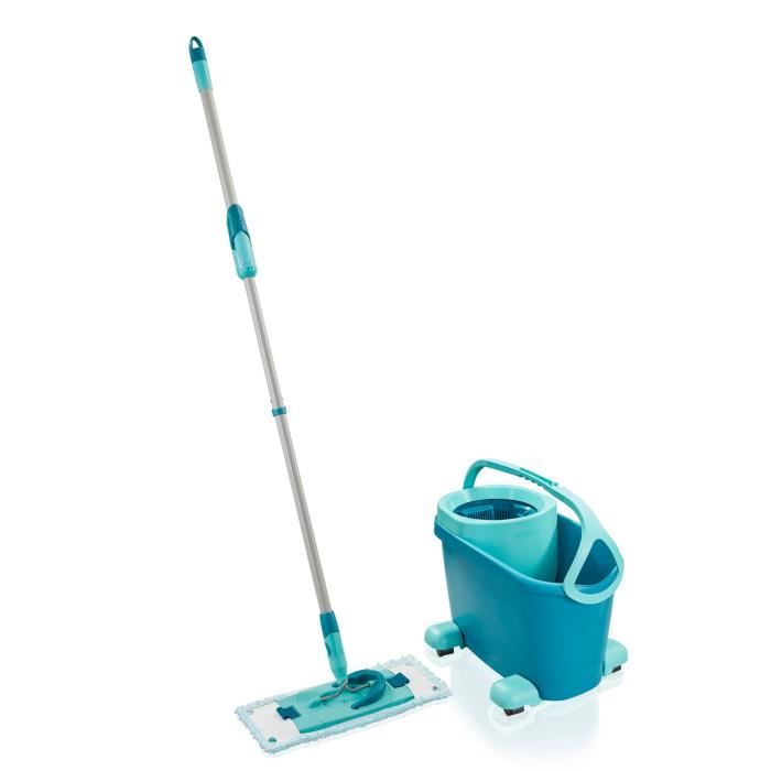 LEIFHEIT Clean Twist M Ergo mobile 52121 Floor cleaning kit - Floor mop with cover, easy-spin bucket, wheels