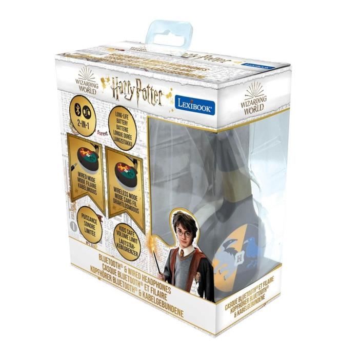 HARRY POTTER - 2 in 1 Bluetooth headphones - Comfortable and foldable wired for children with sound limitation