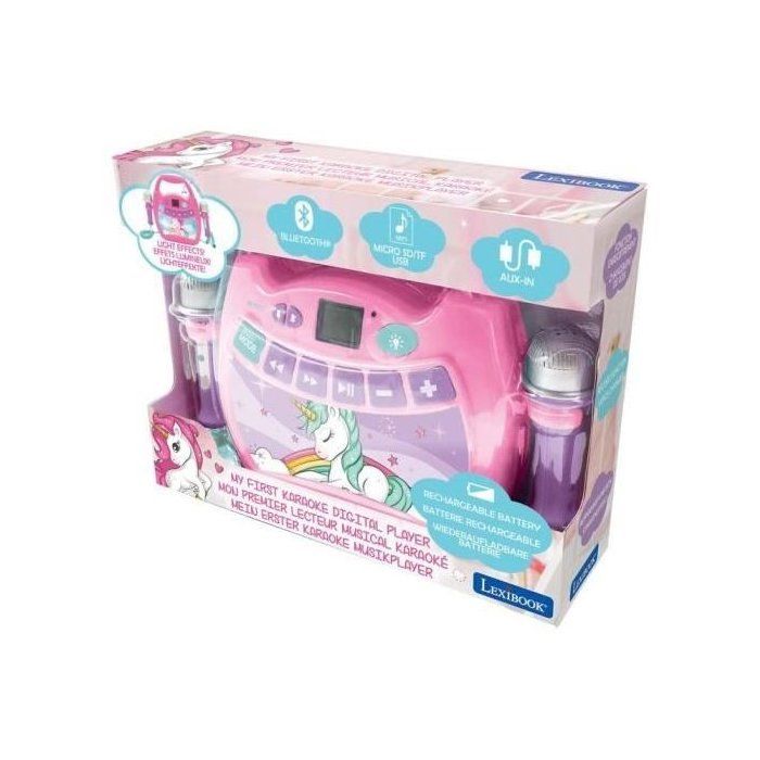 LEXIBOOK - Unicorn Bluetooth Speaker - Light Effects, Microphones and Rechargeable Battery