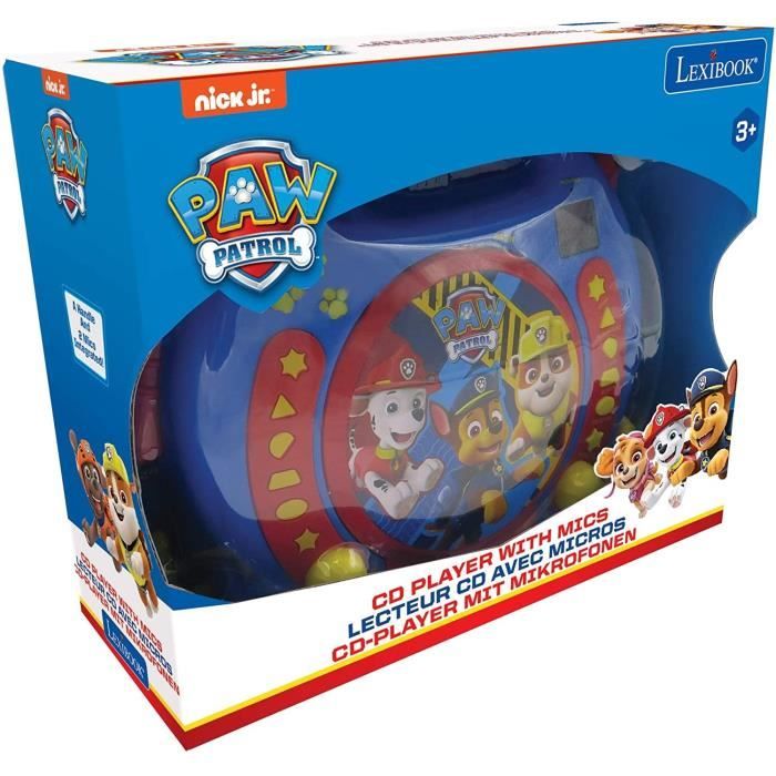 LEXIBOOK - PAT 'PATROUILLE - CD Player Kid Karaoke with 2 microphones - Child - Boy - From 3 years