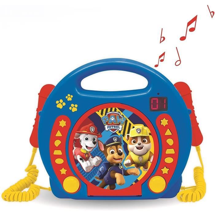 LEXIBOOK - PAT 'PATROUILLE - CD Player Kid Karaoke with 2 microphones - Child - Boy - From 3 years