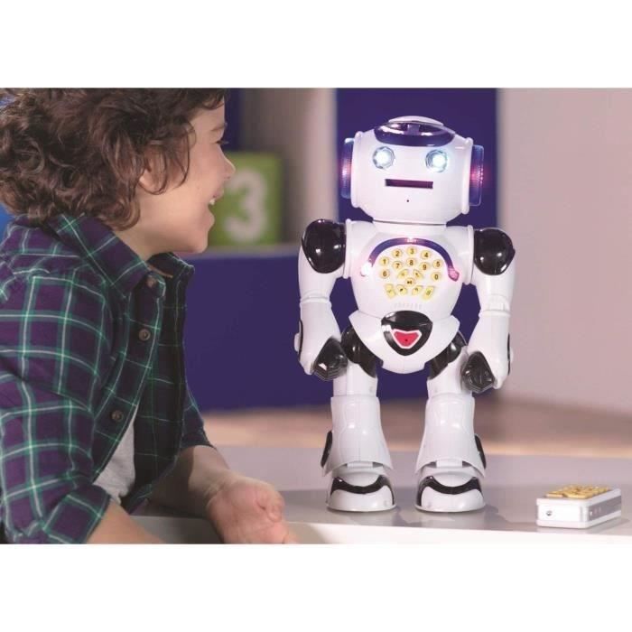 LEXIBOOK Powerman - Interactive Educational Robot for Playing and Learning, Dancing, Music Play, Educational Quiz, Spear Discs