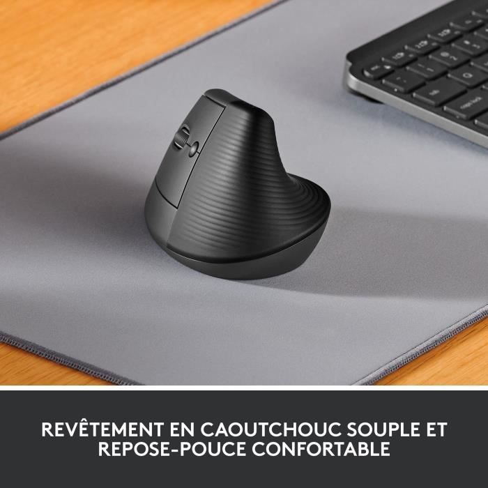 Logitech Lift Left Ergonomic Vertical Wireless Mouse for left-handed, Bluetooth or Logi Bolt USB receiver, Silent