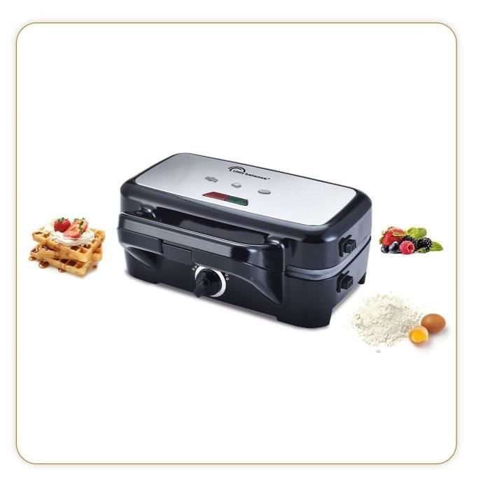 LITTLE BALANCE 8368 Speed'n Mixt 1200, Waffle iron & Grill 2 in 1, 1 waffle plate, 1 interchangeable grill plate, 1200 W, Stainless steel