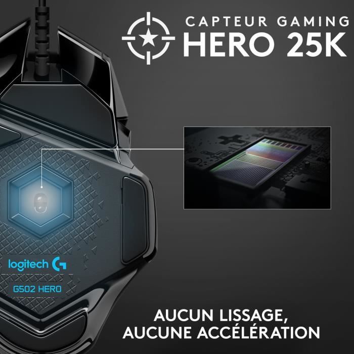 Logitech G502 HERO Souris Gaming
