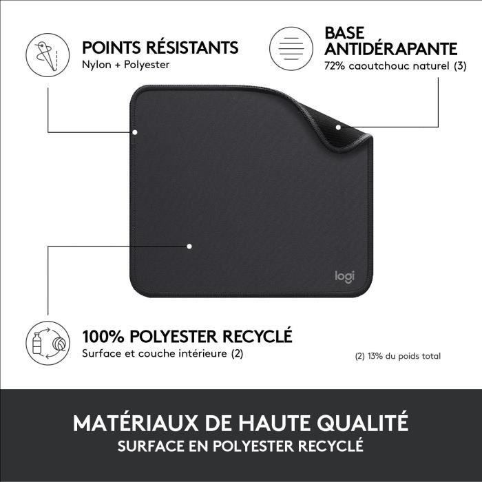 Durable Mouse Pad - Logitech - Studio Series - Easy Glide - Graphite