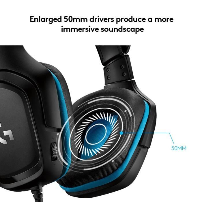 LOGITECH G432 Wired Gaming Headset with 7.1 surround sound