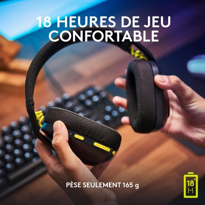 Logitech Wireless Gaming Headset - G435 LIGHTSPEED - BLACK - Lightweight Bluetooth with Built-in Mic for Dolby Atmos, PC, PS4, PS5, Mobile