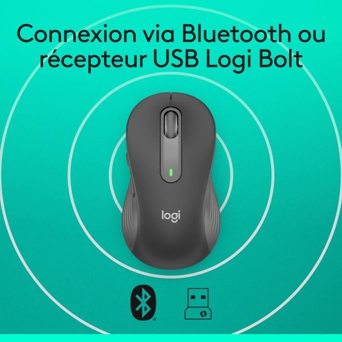 Logitech Signature M650 Wireless Mouse - Silent, Bluetooth, Programmable Buttons - Graphite