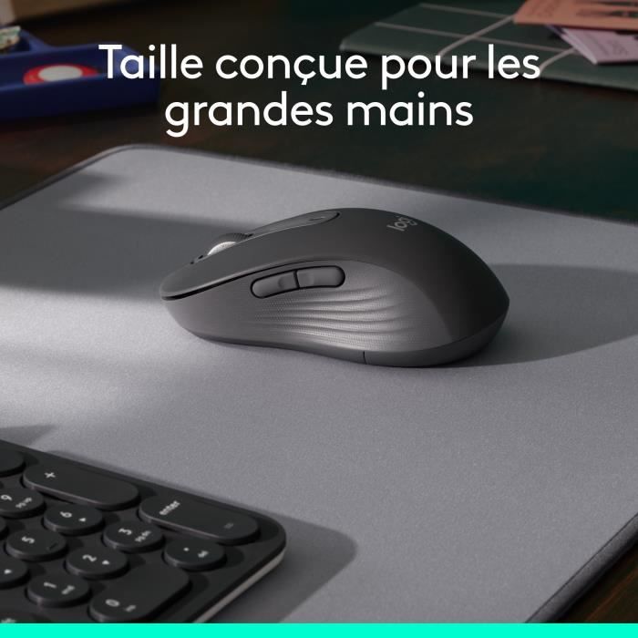 Logitech Signature M650 L Wireless Mouse - Quiet Large Size, Bluetooth, Programmable Buttons - Graphite