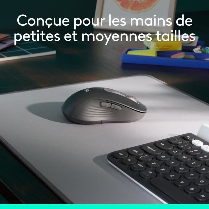 Logitech Signature M650 L Wireless Mouse - Left - For Large Hands, Silent, Bluetooth, Programmable Buttons - Graphite