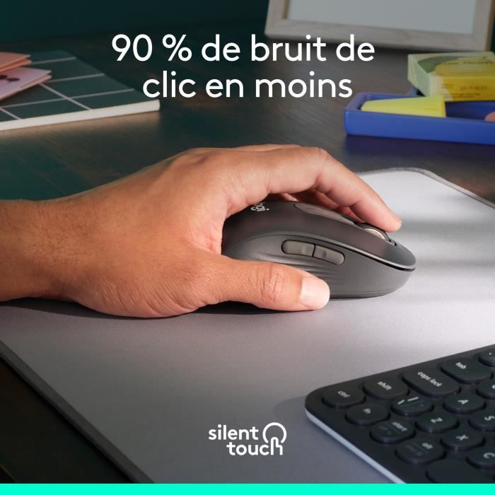 Logitech Signature M650 L Wireless Mouse - Left - For Large Hands, Silent, Bluetooth, Programmable Buttons - Graphite