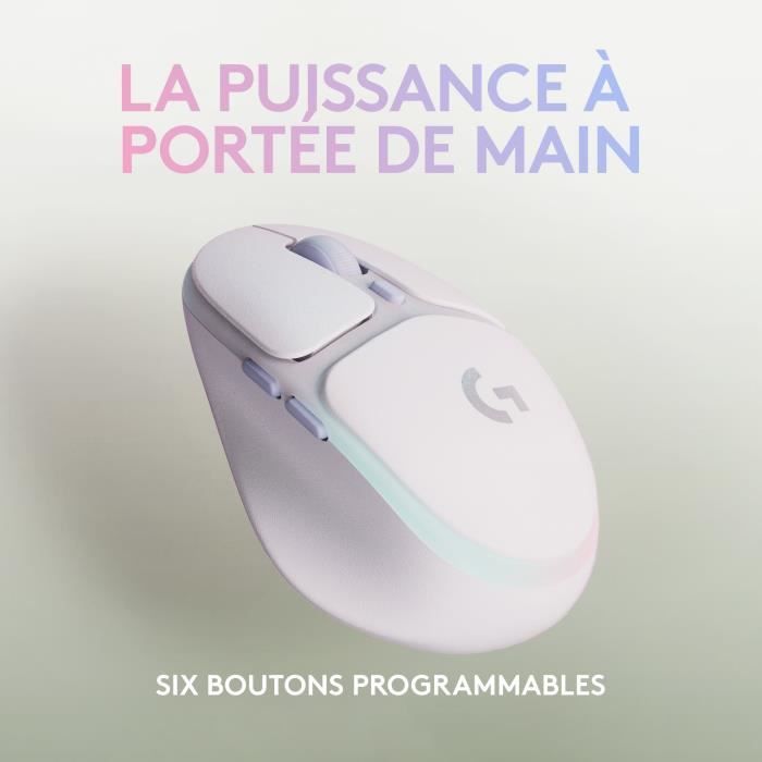 Logitech G - Gaming Mouse - Wireless - G705 LIGHTSYNC RGB Lighting, Bluetooth, Lightweight - White Mist