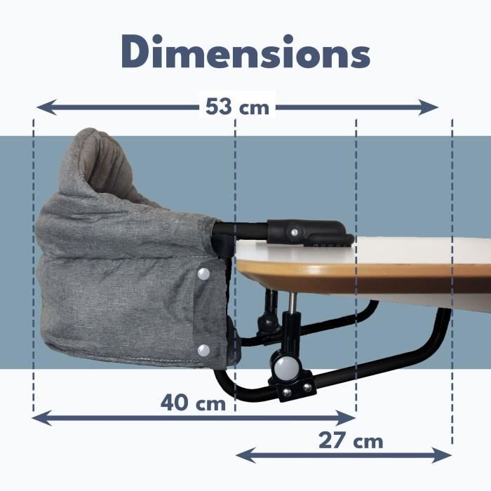BAMBISOL booster table seat - Comfort backrest - Removable and machine washable cover - Multi-point fixing