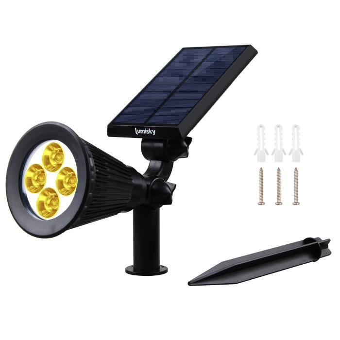 LUMI GARDEN Set of 2 spotlights Spot light solar LED Spiky - Warm white light - 34 cm