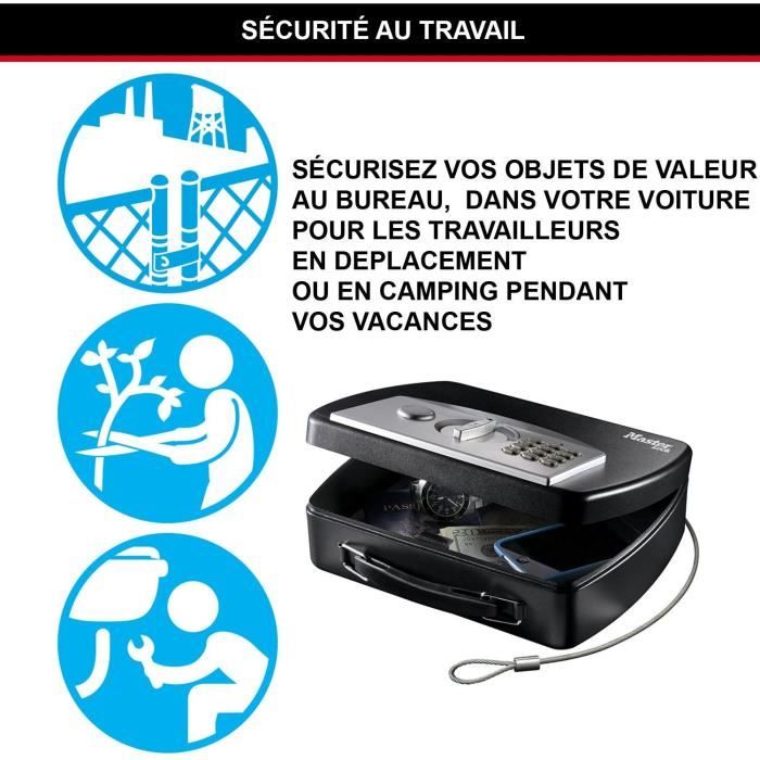 MASTER LOCK Portable Security Case for Travel with Cable - Electronic Combination + Key