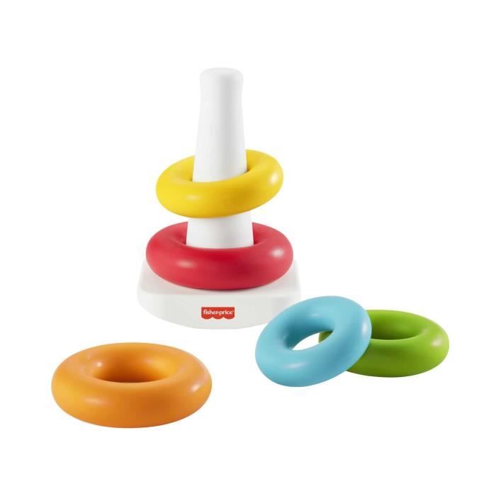 Fisher-Price Rainbow Pyramid Classic Stacking Rings in Plant-Based Materials - Early Learning Toy - From 6 Months