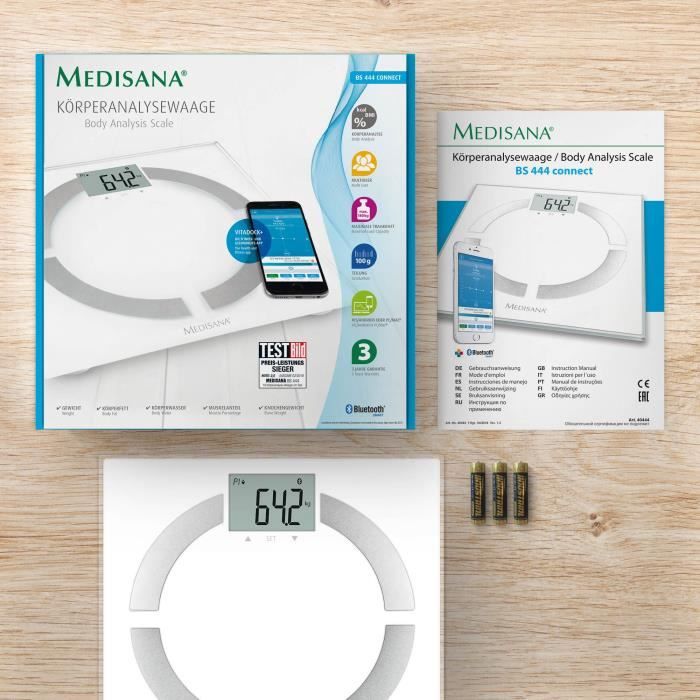 MEDISANA - Body analysis scale with Bluetooth - 40444 - Batteries included