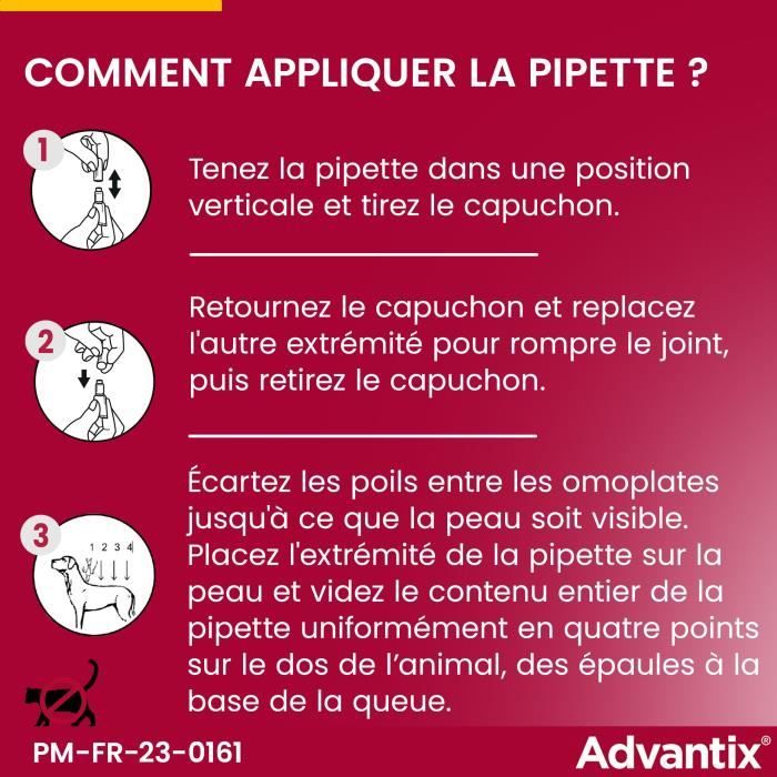 ADVANTIX 4 antiparasitic pipettes - For medium dogs from 10 to 25kg