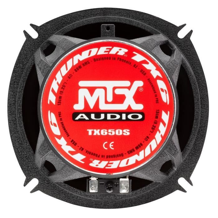 MTX TX650S Speakers Kit 13cm 2-way 80W RMS 4O aluminum chassis neodymium tweeter silk dome coil TSV TIL