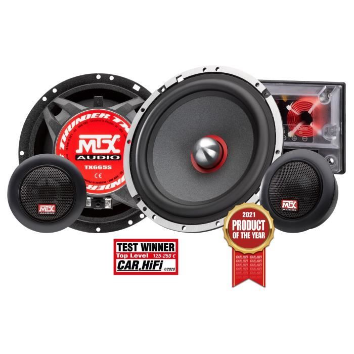 MTX TX665S Speakers Kit 16.5cm 2-way 90W RMS 4O aluminum chassis neodymium tweeter silk dome coil TSV TIL