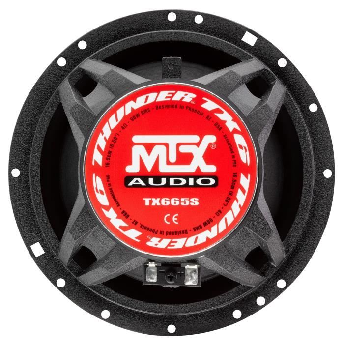 MTX TX665S Speakers Kit 16.5cm 2-way 90W RMS 4O aluminum chassis neodymium tweeter silk dome coil TSV TIL