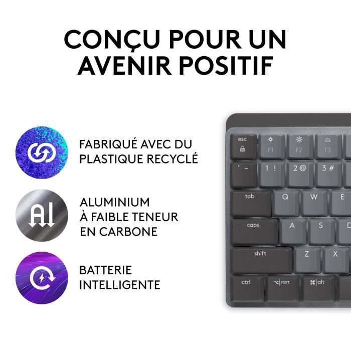 Logitech - Wireless Keyboard - MX - Mechanical - Performance Backlit - Graphite