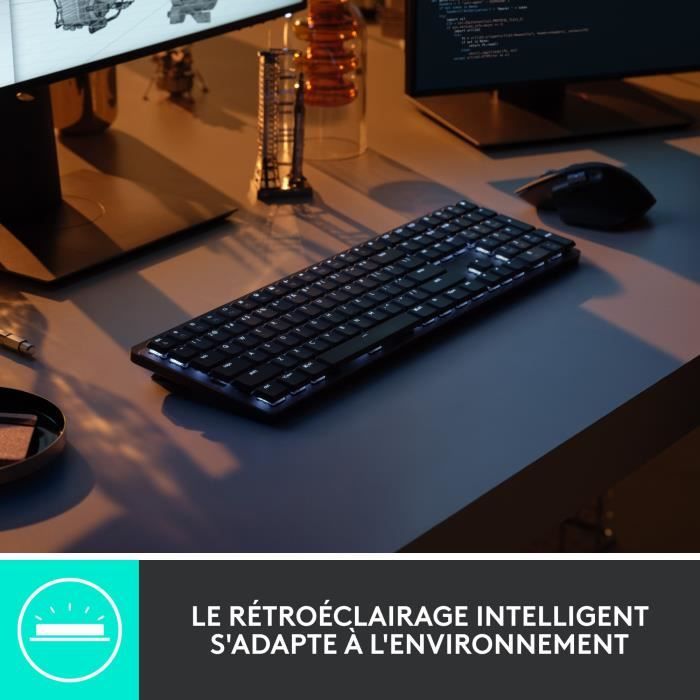 Logitech - Wireless Keyboard - MX - Mechanical - Performance Backlit - Graphite