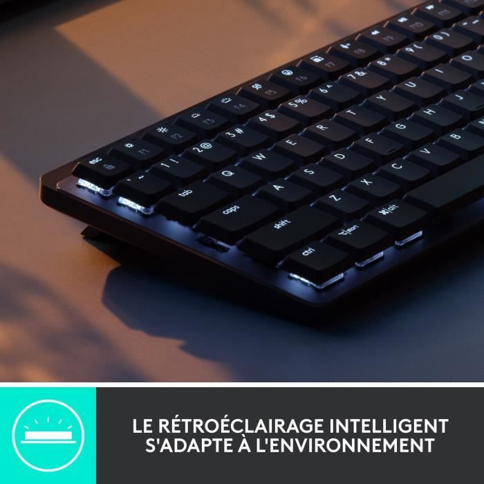 Logitech - Wireless Keyboard - MX Mini - Mechanical - Performance Backlit - Graphite