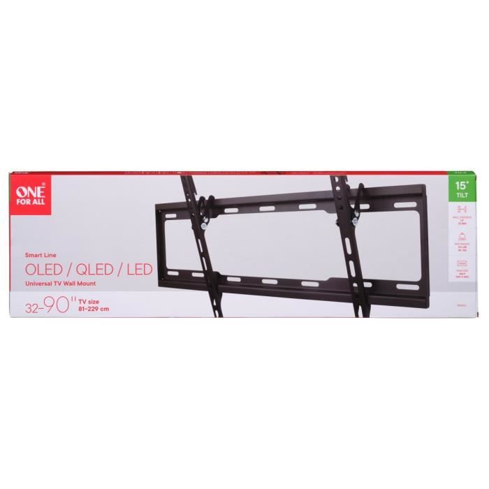 ONE FOR ALL WM2621 - Wall Mount with Tilt Adjustment of 15 ° for TV from 32 to 84 (81 to 213cm) - Black