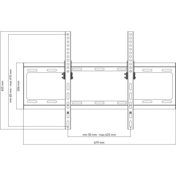 ONE FOR ALL WM2621 - Wall Mount with Tilt Adjustment of 15 ° for TV from 32 to 84 (81 to 213cm) - Black