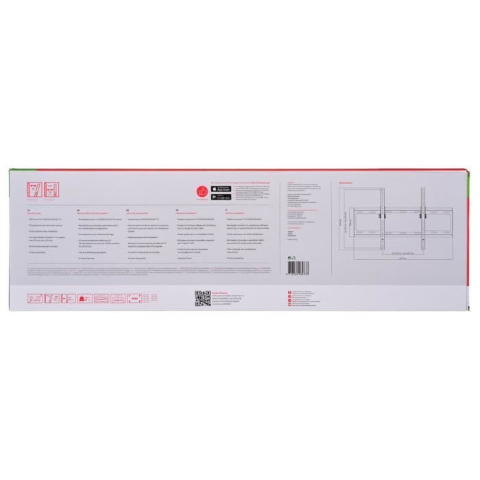ONE FOR ALL WM2621 - Wall Mount with Tilt Adjustment of 15 ° for TV from 32 to 84 (81 to 213cm) - Black
